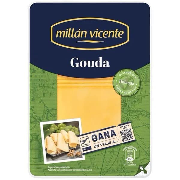 Queso Gouda MILLAN VICENTE, lonchas, bandeja 240 g - 1 ud - Imagen del producto en Findit