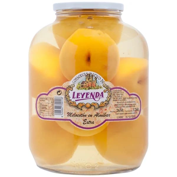 Melocotón en almíbar LEYENDA, frasco 1260 g - 1 ud - Imagen del producto en Findit