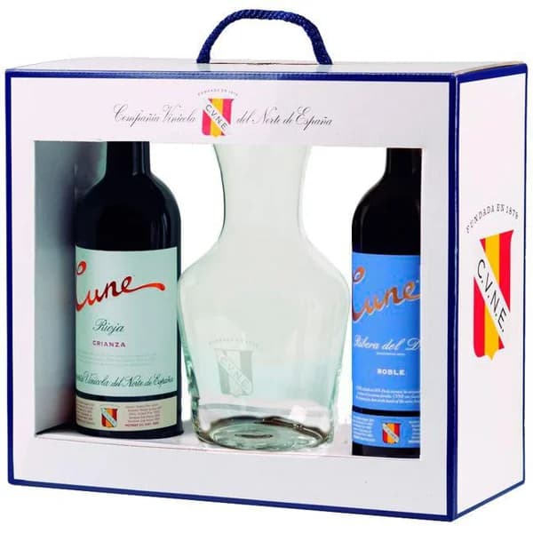 Vino Tinto Crianza+ R. de Duero+decantador CUNE, pack 2x75 cl - 1 ud - Imagen del producto en Findit