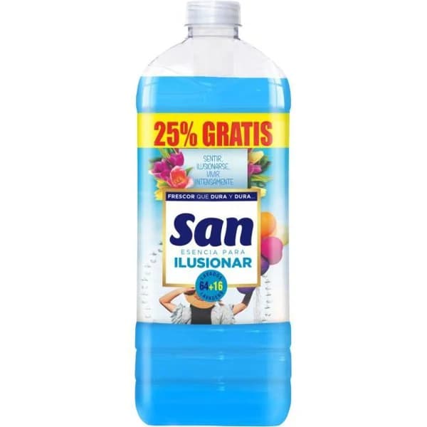 Suavizante azul ilusionar SAN, botella 64+16 dosis - 1 ud - Imagen del producto en Findit