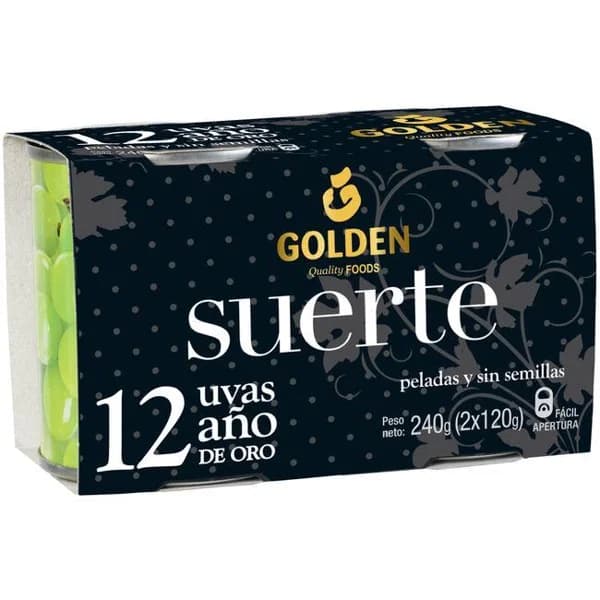 12 Uvas año oro GOLDEN, pack 2x120 g - 1 ud - Imagen del producto en Findit