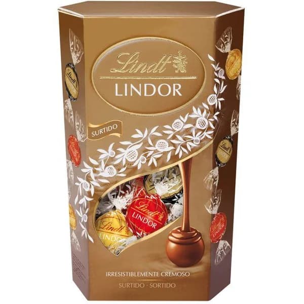 Bombón surtido LINDT CORNET LINDOR, caja 600 g - 1 ud - Imagen del producto en Findit