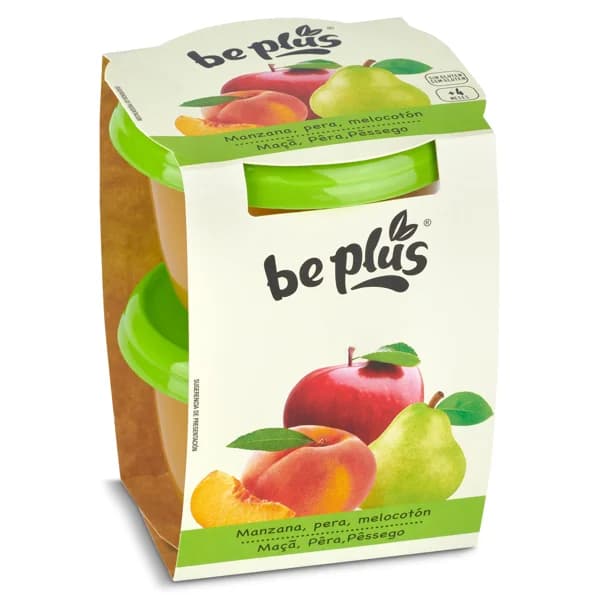 Puré de frutas variadas Be plus pack 2 x 200 g - 1 ud - Imagen del producto en Findit