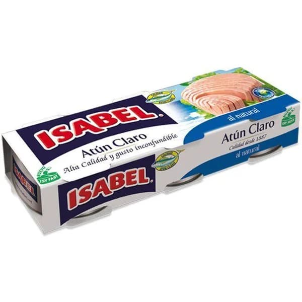 Atún claro al natural ISABEL, pack 3x56 g - 0.17 kg - Imagen del producto en Findit