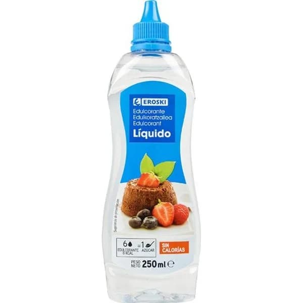 Edulcorante líquido sacarina EROSKI, botellín 250 ml - 0.25 l - Imagen del producto en Findit