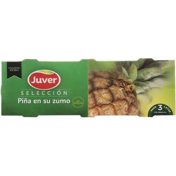 Piña en rodaja JUVER, pack 3x140 g - 1 ud - Imagen del producto en Findit