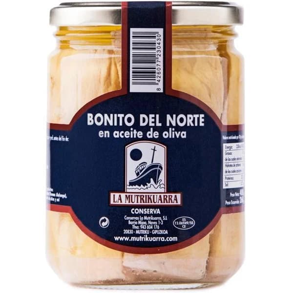 Bonito en aceite de oliva LA MUTRIKUARRA, frasco 400 g - 1 ud - Imagen del producto en Findit