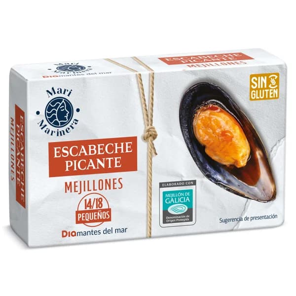 Mejillones en escabeche picantes 14/18 piezas Mari Marinera de Dia lata 69 g - 0.07 kg - Imagen del producto en Findit