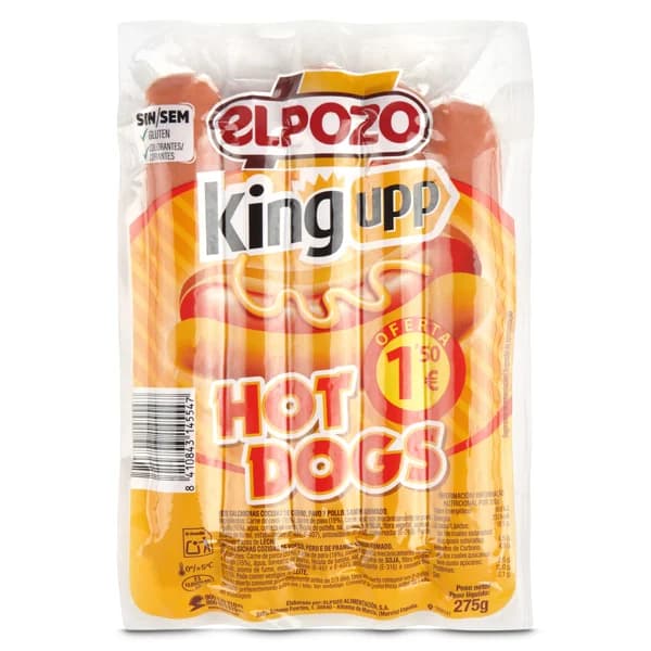 Salchichas hot dog Elpozo King bolsa 275 g - 1 ud - Imagen del producto en Findit