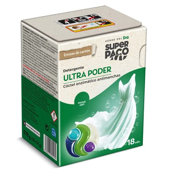 Detergente máquina ultra poder Super Paco de Dia caja 18 unidades - 18.14 ud - Imagen del producto en Findit
