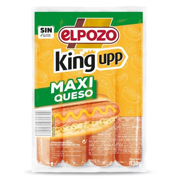 Salchichas maxi con queso Elpozo King upp bolsa 330 g - 1 ud - Imagen del producto en Findit