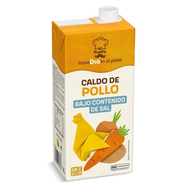 Caldo de pollo bajo en sal Al Punto Dia brik 1 l - 1 l - Imagen del producto en Findit