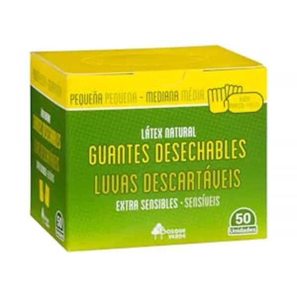Guantes de látex Bosque Verde talla pequeña-mediana - 50 ud - Imagen del producto en Findit