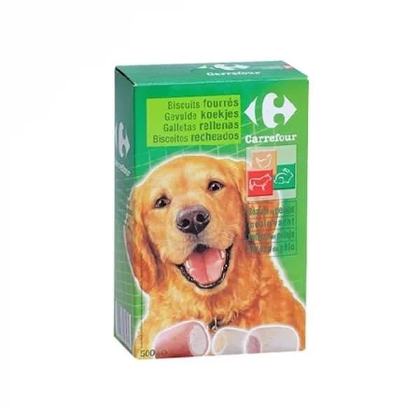 Galletas rellenas para perro Carrefour 500 g. - 0.5 kg - Imagen del producto en Findit