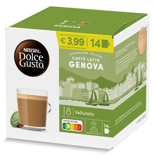 Café con leche en cápsulas Genova Nescafé caja 14 unidades - 13.76 ud - Imagen del producto en Findit