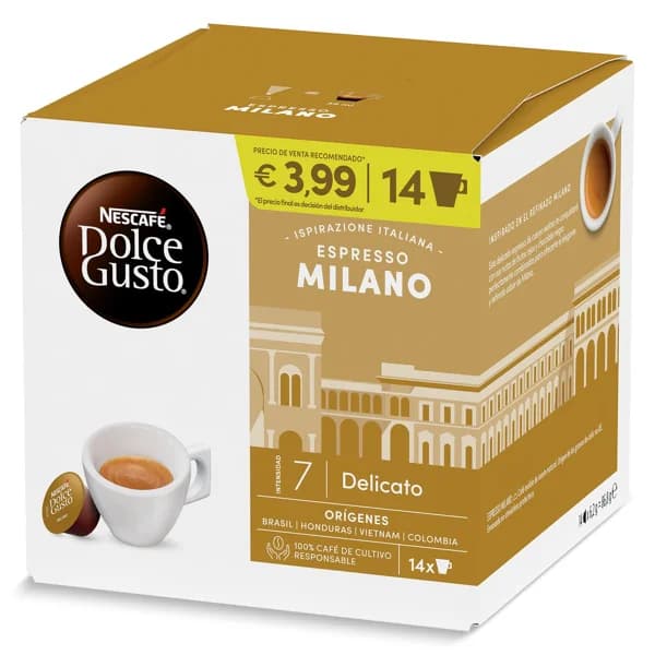 Café en cápsulas espresso milano Nescafé caja 14 unidades - 13.76 ud - Imagen del producto en Findit