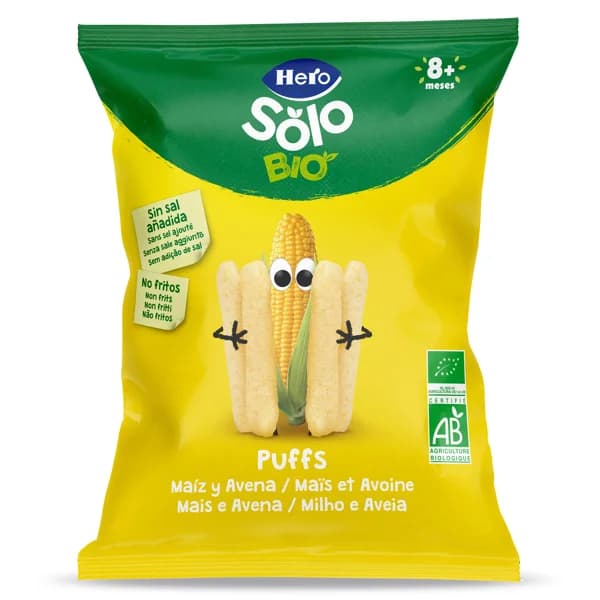 Snack de maíz y avena ecológico puffs Hero bolsa 25 g - 0.03 kg - Imagen del producto en Findit