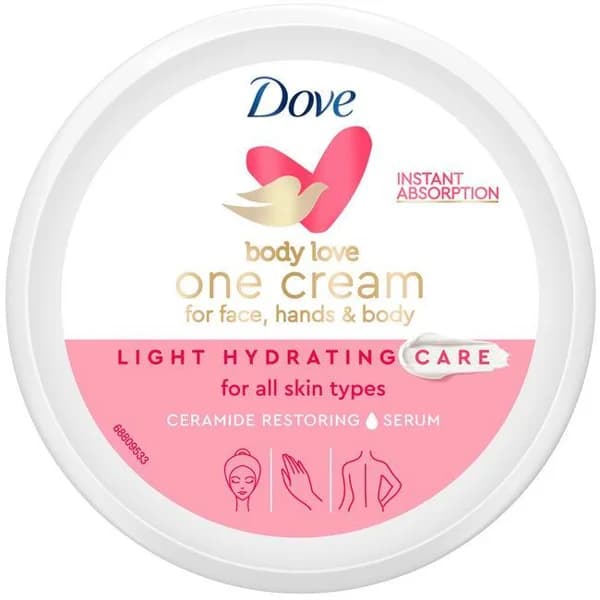 Crema hidratante para todo el cuepo DOVE BODY LOVE, tarro 250 ml - 1 ud - Imagen del producto en Findit
