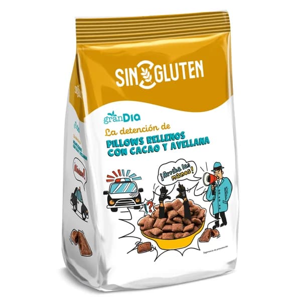 Cereales rellenos con cacao y avellana sin gluten Gran Dia bolsa 400 g - 0.4 kg - Imagen del producto en Findit