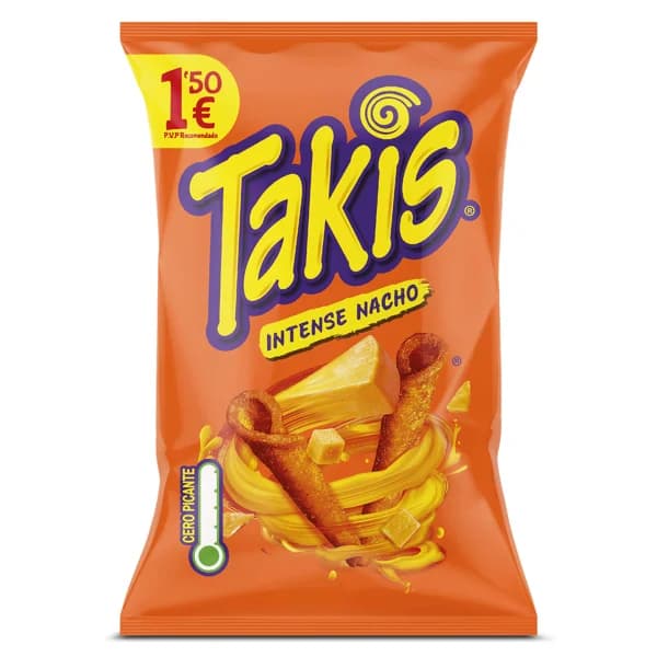 Aperitivo de maíz sabor queso intense nacho Takis bolsa 80 g - 0.08 kg - Imagen del producto en Findit