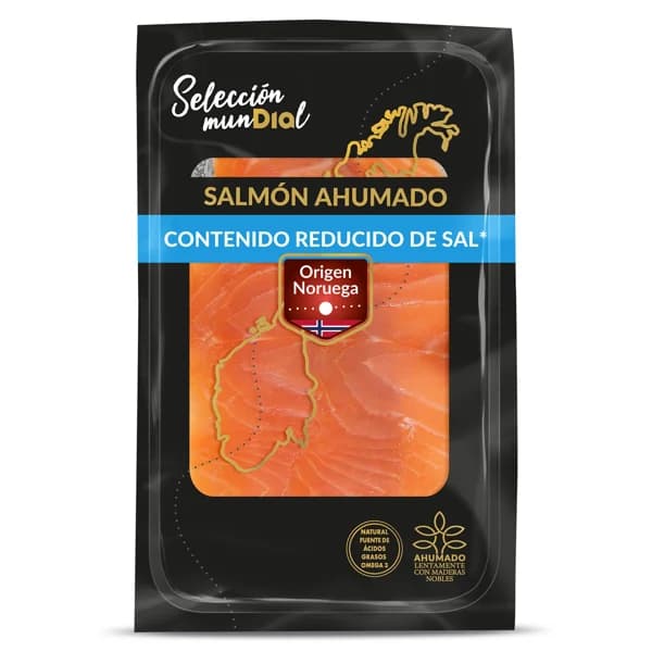 Salmón ahumado reducido en sal Selección Mundial de Dia sobre 100 g - 0.1 kg - Imagen del producto en Findit