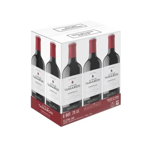Caja de 6 botellas de vino tinto tempranillo Altos del Tamaron  V.T. Castilla y León 75 cl. - 1 ud - Imagen del producto en Findit