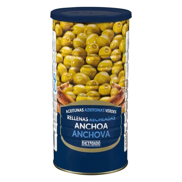 Aceitunas verdes rellenas de anchoa Hacendado - 1 ud - Imagen del producto en Findit