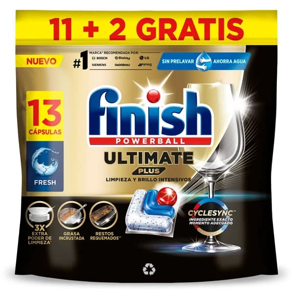 Lavavajillas máquina ultimate plus fresh Finish bolsa 13 unidades - 13.13 ud - Imagen del producto en Findit