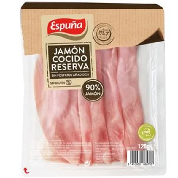 Jamón cocido 90% carne 125 g - 1 ud - Imagen del producto en Findit