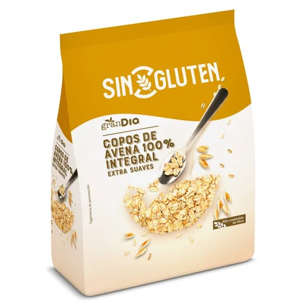 Copos de avena 100% integral sin gluten Gran Dia bolsa 500 g - 0.5 kg - Imagen del producto en Findit
