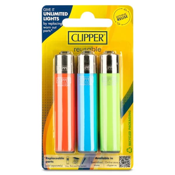 Mechero recargable Clipper blister 3 unidades - 3.01 ud - Imagen del producto en Findit