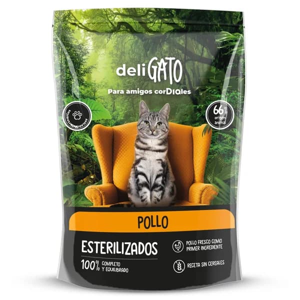 Alimento para gatos esterilizados con pollo Deligato Dia bolsa 800 g - 0.8 kg - Imagen del producto en Findit