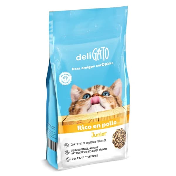 Alimento para gatos junior con pollo Deligato Dia bolsa 1.5 Kg - 1.5 kg - Imagen del producto en Findit