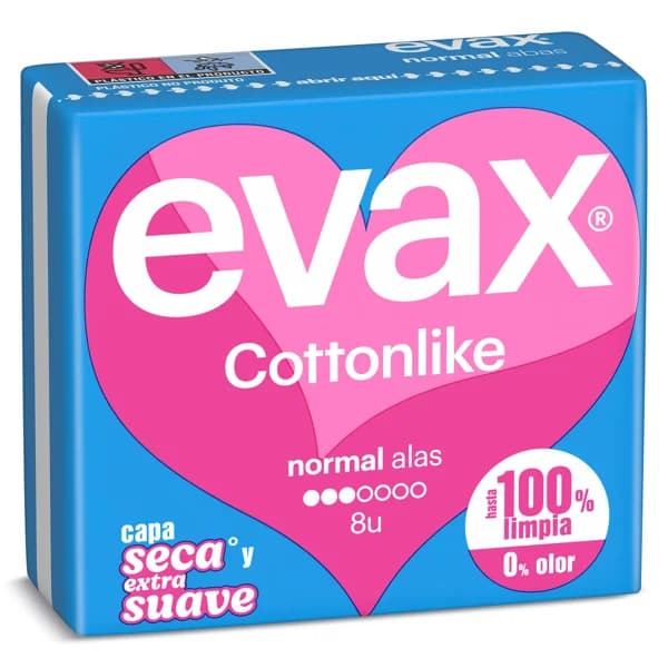 Compresas normal con alas Evax bolsa 8 unidades - 1 ud - Imagen del producto en Findit