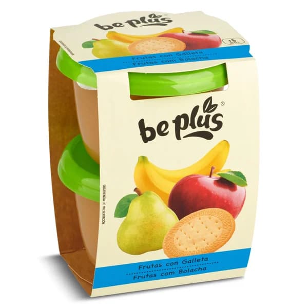 Puré de frutas con galleta Be plus pack 2 x 200 g - 1 ud - Imagen del producto en Findit