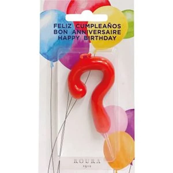 Vela de Aniversario Roja, Número ? - 1 ud - Imagen del producto en Findit