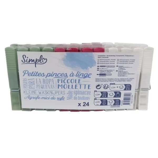 Set 24 Pinzas de Ropa Pequeñas de Plástico SIMPL - 24.75 ud - Imagen del producto en Findit