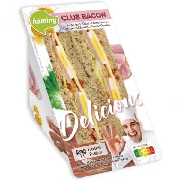 Sándwich Delicious Club Bacon Ñaming 200 g. - 0.15 kg - Imagen del producto en Findit