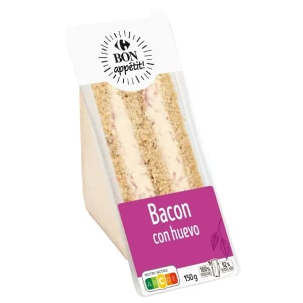 Sándwich bacon con huevo Carrefour 150 g. - 0.15 kg - Imagen del producto en Findit