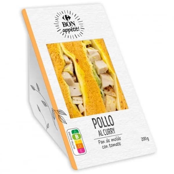 Sándwich de pollo al curry Bon Appétit Carrefour 200 g. - 0.2 kg - Imagen del producto en Findit