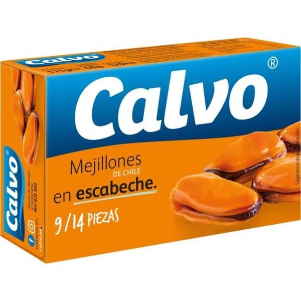 Mejillón chileno en escabeche 9/14 piezas CALVO, lata 111 g - 1 ud - Imagen del producto en Findit