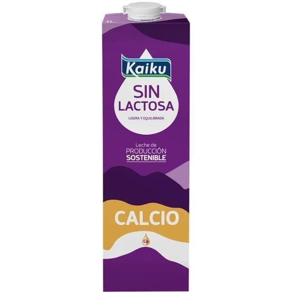 Leche sin lactosa calcio KAIKU, brik 1 litro - 1 ud - Imagen del producto en Findit
