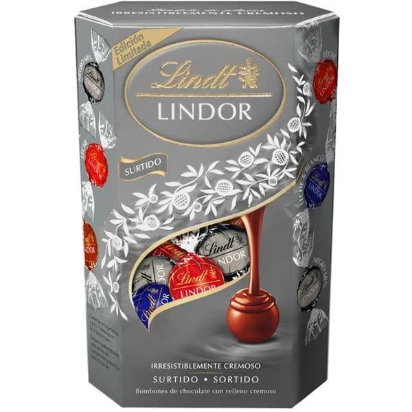 Bombones surtidos LINDT CORNET LINDOR, caja 337 g - 1 ud - Imagen del producto en Findit