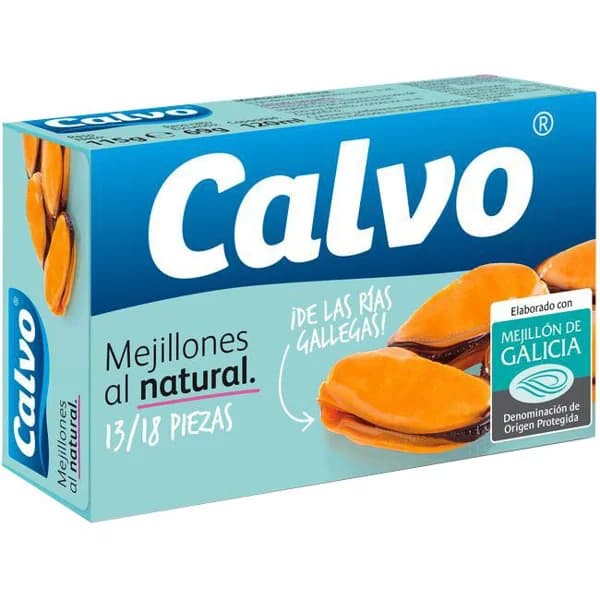 Mejillón al natural 14/19 piezas CALVO, lata 69 g - 1 ud - Imagen del producto en Findit