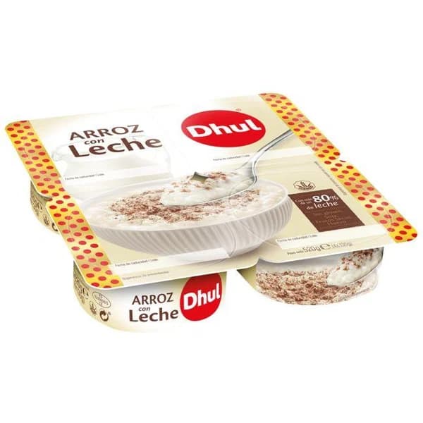 Arroz con leche DHUL, pack 4x130 g - 1 ud - Imagen del producto en Findit