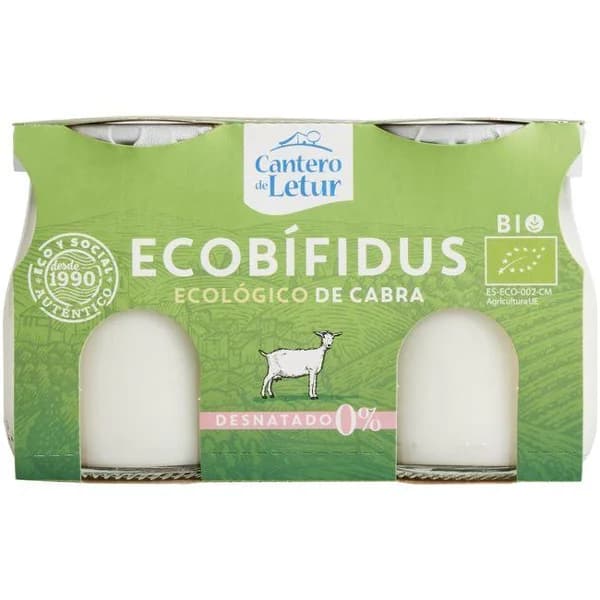 Yogur desnatado de cabra CANTERO de LETUR, pack 2x125 g - 1 ud - Imagen del producto en Findit