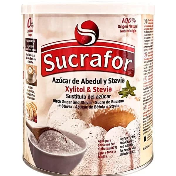 Azúcar de abedul-stevia SUCRAFOR, bote 500 g - 1 ud - Imagen del producto en Findit