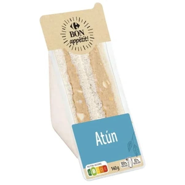 Sándwich atún Carrefour 140 g - 0.14 kg - Imagen del producto en Findit