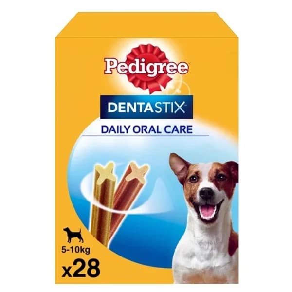 Dentastix de uso diario para la limpieza dental de perros pequeños Pedigree pack de 28 unidades - 27.74 ud - Imagen del producto en Findit