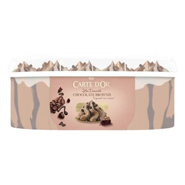 Helado de chocolate con leche con salsa de chocolate y trocitos de brownie Carte d'Or 825 ml. - 0.46 kg - Imagen del producto en Findit